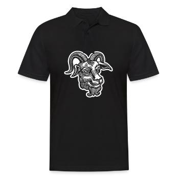 Steinbock Ziege - Männer Poloshirt - Schwarz - Vorne - Kai (181cm)