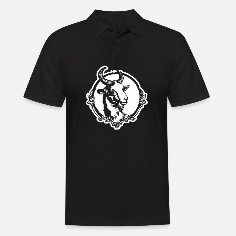Steinbock Ziege - Männer Poloshirt - Schwarz