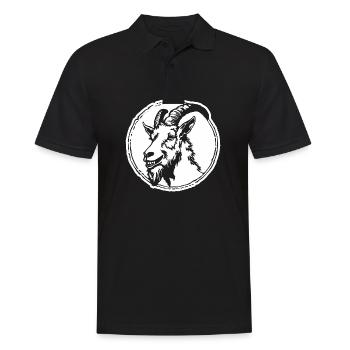 Ziege Steinbock Ziegenbock - Männer Poloshirt - Schwarz - Vorne - Kai (181cm)