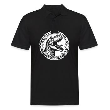 Dino Dinosaurier - Männer Poloshirt - Schwarz - Vorne - Kai (181cm)