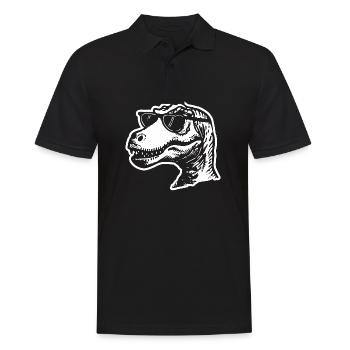 Dino Dinosaurier - Männer Poloshirt - Schwarz - Vorne - Kai (181cm)