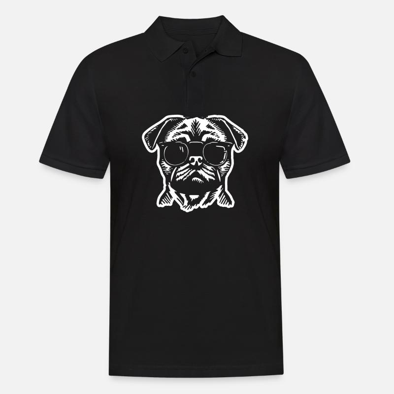 Chien carlin - Polo Homme - noir