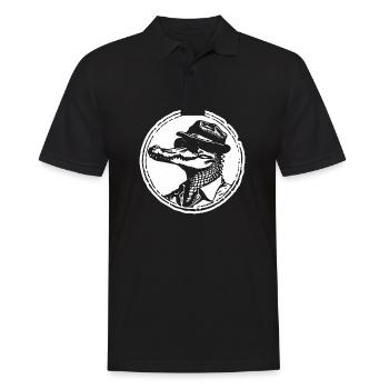 Krokodil Alligator - Männer Poloshirt - Schwarz - Vorne - Kai (181cm)