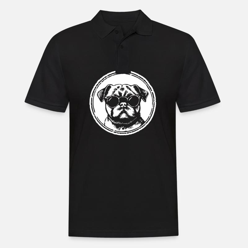 Mops Hund - Männer Poloshirt - Schwarz
