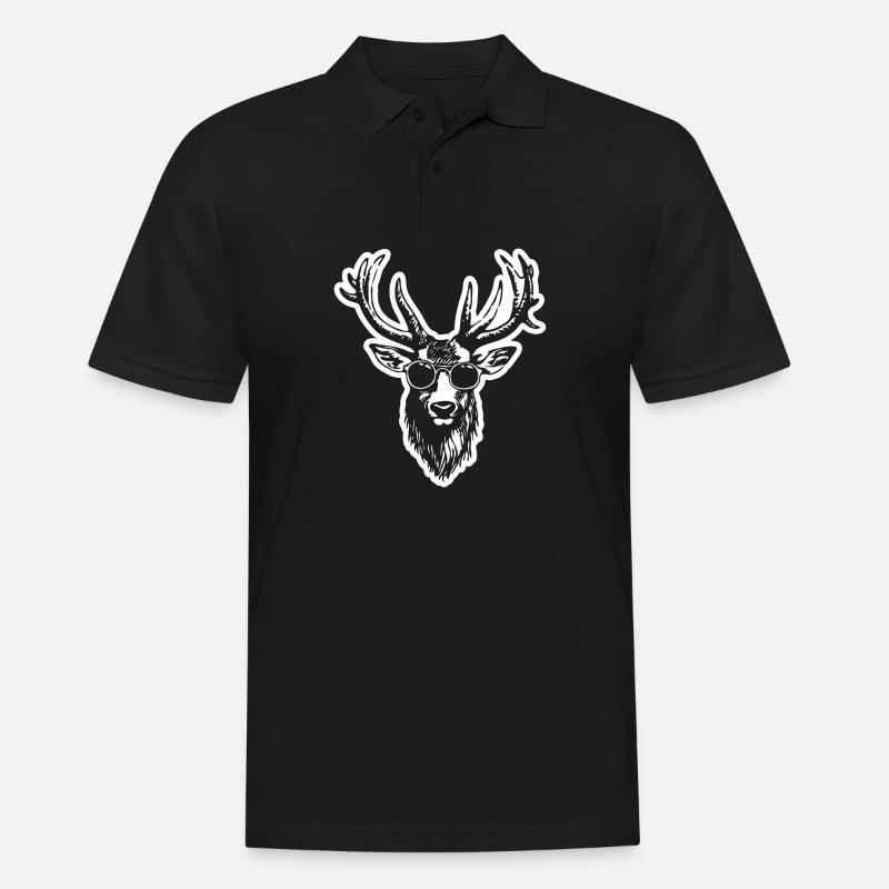 Chevreuil, faon, chevreuil - Polo Homme - noir