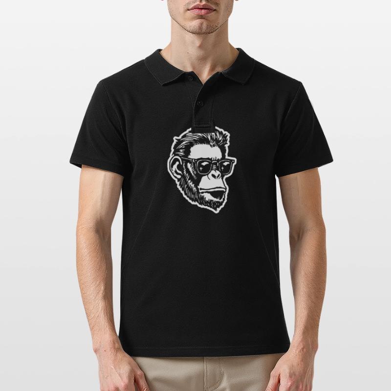 Singe Singe Visage de Singe Polo Homme