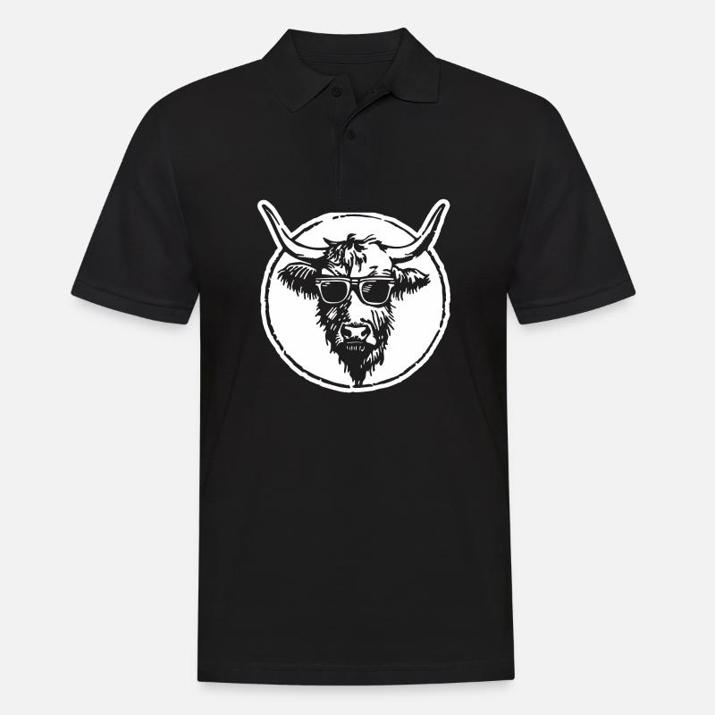 Highland Kuh - Männer Poloshirt - Schwarz