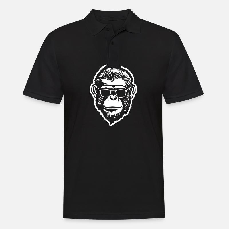 Monkey Monkey Monkey Face - Men's Polo Shirt - black