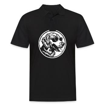 Golden Retriever Dog Dogs - Men's Polo Shirt - black - Front - Kai (181cm)