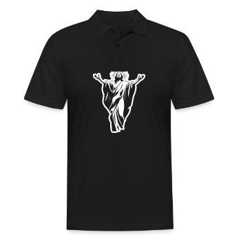 Jésus-Christ Catholique Religion Christianisme - Polo Homme - noir - Devant - Kai (181cm)