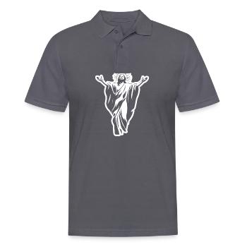 Jesus Christ Catholic Religion Christianity - Men's Polo Shirt - charcoal grey - Front - Nico (186cm)