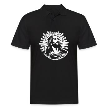 Jésus-Christ Catholique Religion Christianisme - Polo Homme - noir - Devant - Kai (181cm)