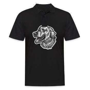 Golden Retriever Hund - Männer Poloshirt - Schwarz - Vorne - Kai (181cm)