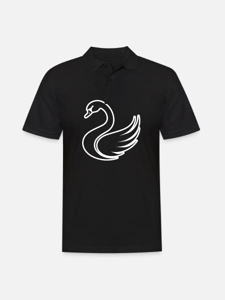 Swan Swans - Men's Polo Shirt - black