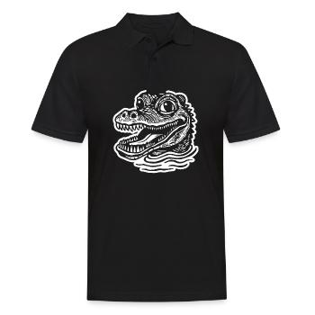 Krokodil Alligator - Männer Poloshirt - Schwarz - Vorne - Kai (181cm)