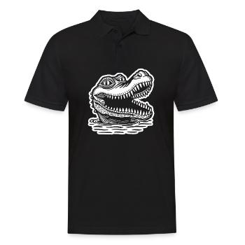 Krokodil Alligator - Männer Poloshirt - Schwarz - Vorne - Kai (181cm)