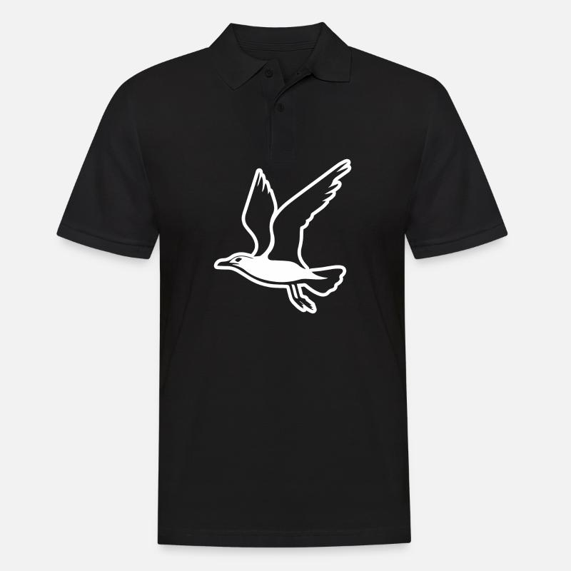 Möwe - Männer Poloshirt - Schwarz