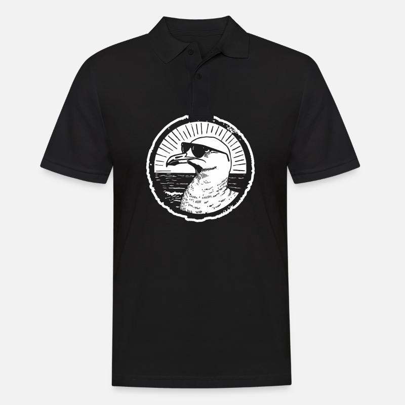 Möwe - Männer Poloshirt - Schwarz