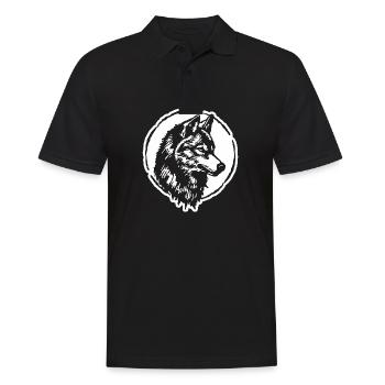 Wolf - Männer Poloshirt - Schwarz - Vorne - Kai (181cm)