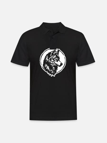 Wolf - Men's Polo Shirt - black