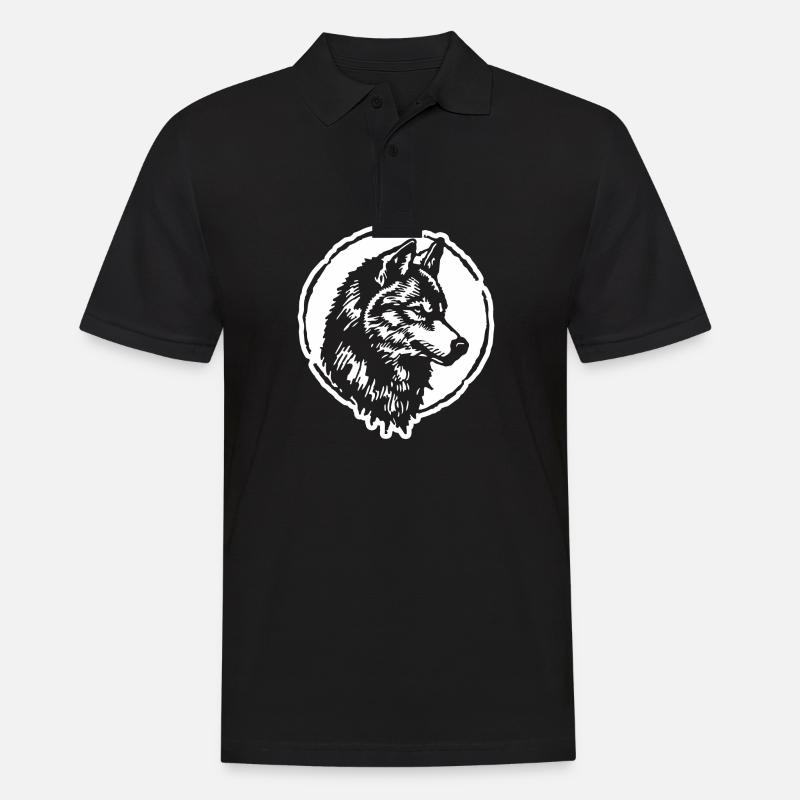 Wolf - Men's Polo Shirt - black