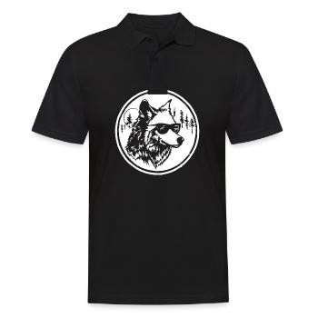 Wolf - Männer Poloshirt - Schwarz - Vorne - Kai (181cm)