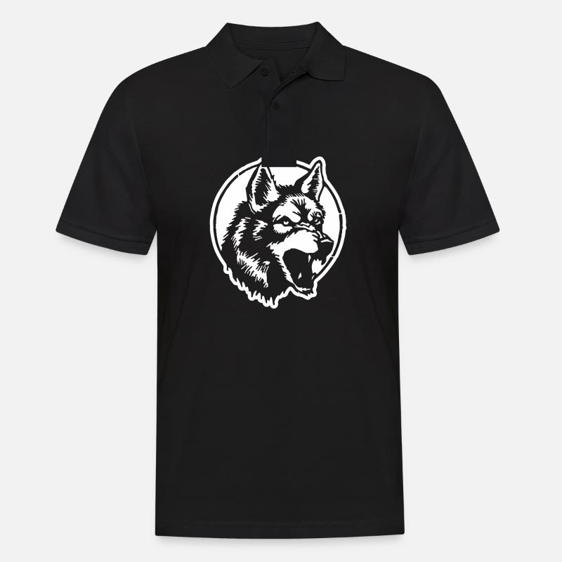 Wolf - Men's Polo Shirt - black