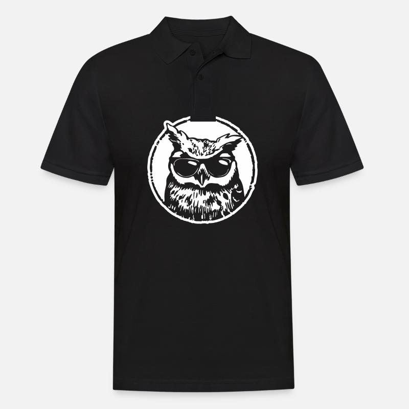 Eule - Männer Poloshirt - Schwarz