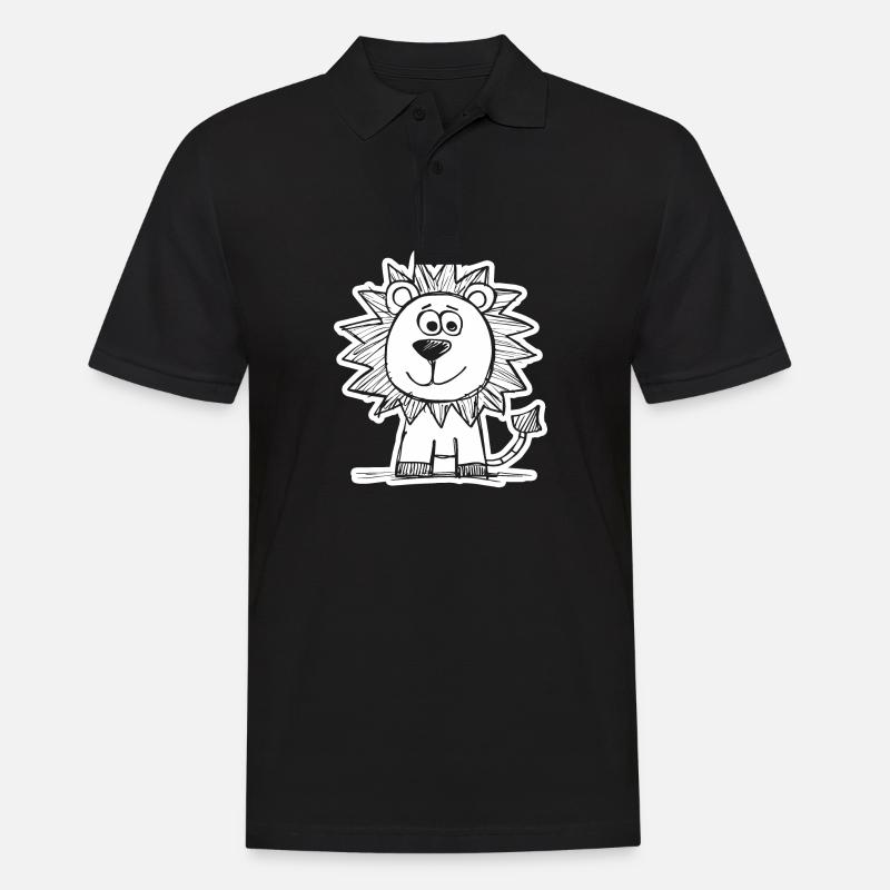 Lion Tête de Lion - Polo Homme - noir