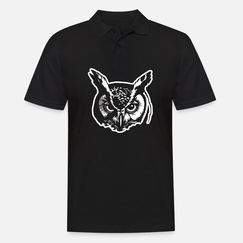 Eule - Männer Poloshirt - Schwarz