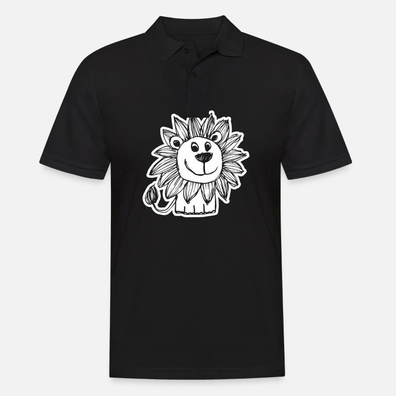 Lion Tête de Lion - Polo Homme - noir