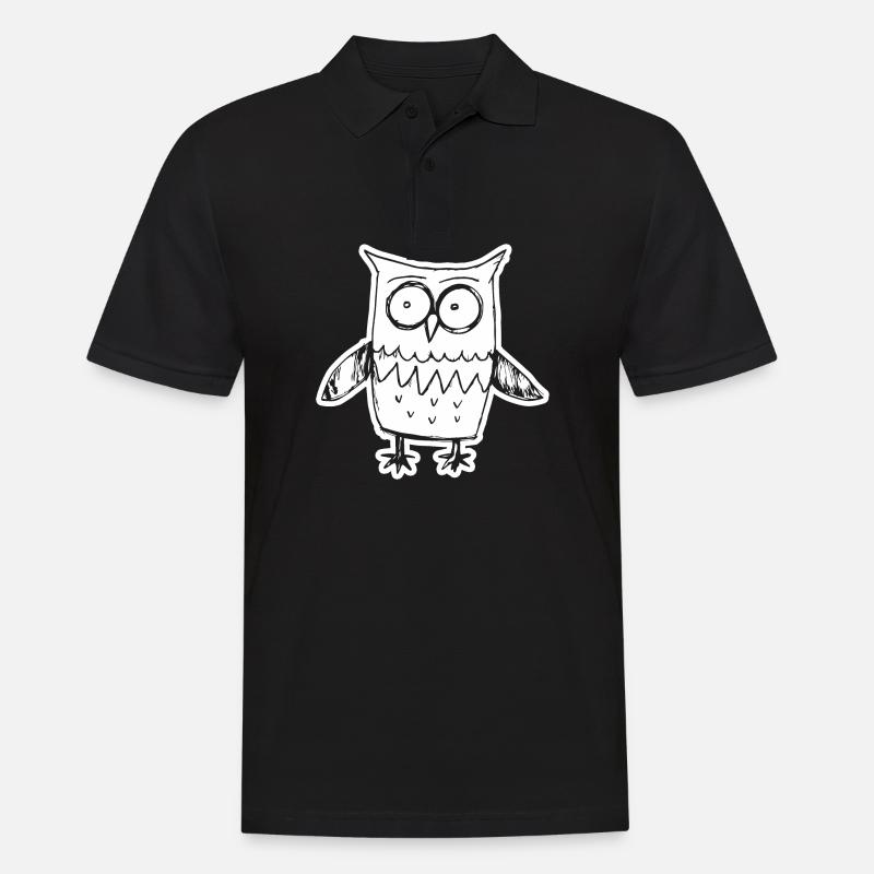 Eule Eulen Vogel - Männer Poloshirt - Schwarz