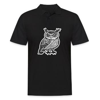 Eule Eulen Vogel - Männer Poloshirt - Schwarz - Vorne - Kai (181cm)