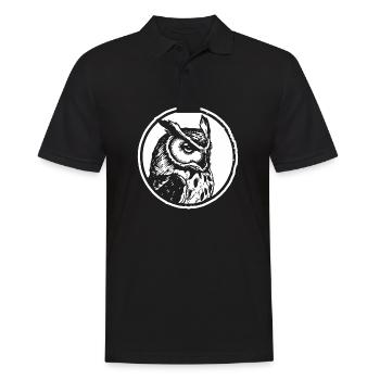 Eule Eulen Vogel - Männer Poloshirt - Schwarz - Vorne - Kai (181cm)