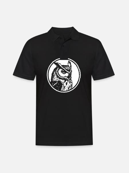 Owl Owls Bird - Men's Polo Shirt - black