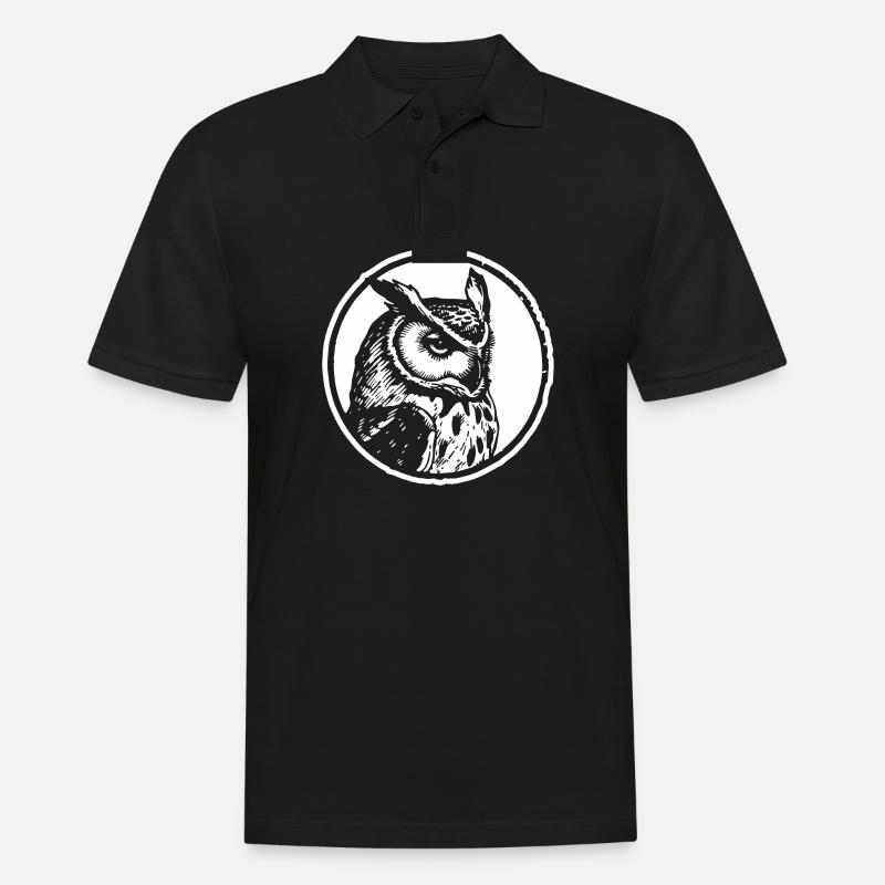 Eule Eulen Vogel - Männer Poloshirt - Schwarz