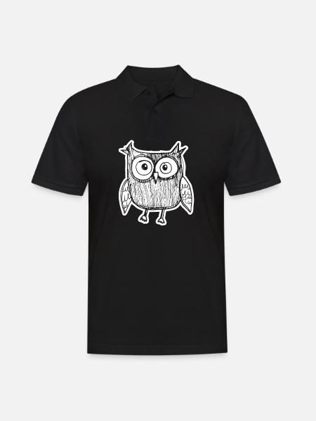 Owl Owls Bird - Men's Polo Shirt - black