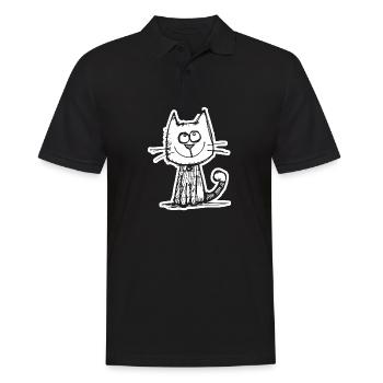 Cat Cats Cat Face - Men's Polo Shirt - black - Front - Kai (181cm)