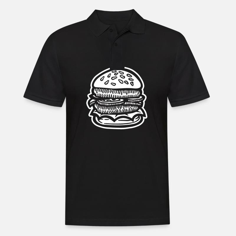 Hamburger Burger - Männer Poloshirt - Schwarz