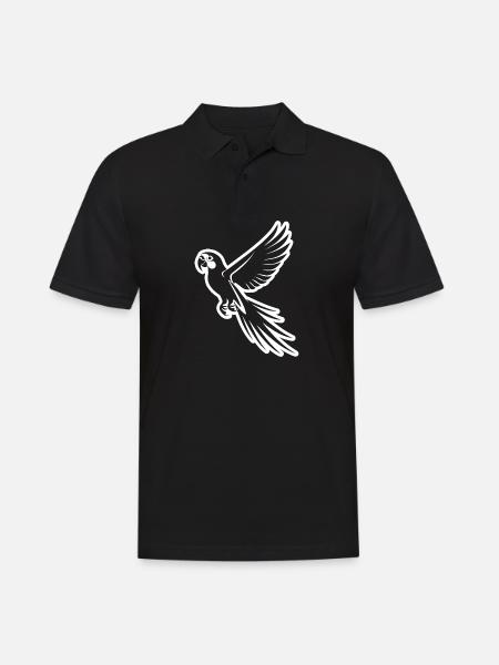 Perroquet oiseau - Polo Homme - noir