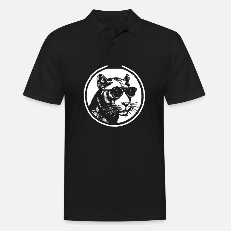 Panther - Männer Poloshirt - Schwarz