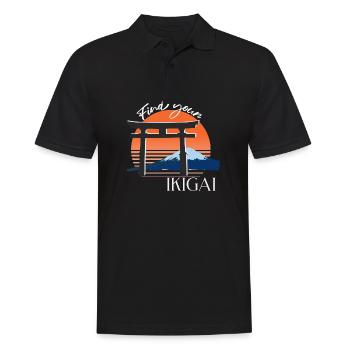 Find your Ikigai with Fujiyama and Temple - Men's Polo Shirt - black - Front - Kai (181cm)