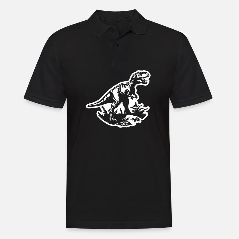 Dinosaurier Dino - Männer Poloshirt - Schwarz