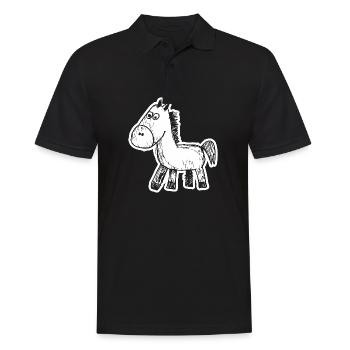 Pferd Pferde Reiten Reiter Reiterin - Männer Poloshirt - Schwarz - Vorne - Kai (181cm)