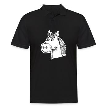 Pferd Pferde Reiten Reiter Reiterin - Männer Poloshirt - Schwarz - Vorne - Kai (181cm)