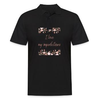 I LOVE MY IMPERFECTIONS - Men's Polo Shirt - black - Front - Kai (181cm)