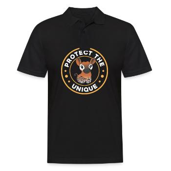 protect the unique Design for a lover of okapi - Männer Poloshirt - Schwarz - Vorne - Kai (181cm)