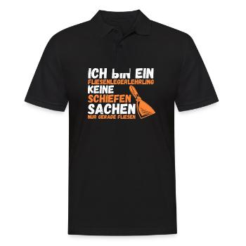 Tile Laying Training Apprentice Auzbi Tile Laying - Men's Polo Shirt - black - Front - Kai (181cm)