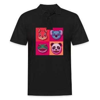 Pop Art Sourire Koala Panda Grenouille horreur Halloween - Polo Homme - noir - Devant - Kai (181cm)