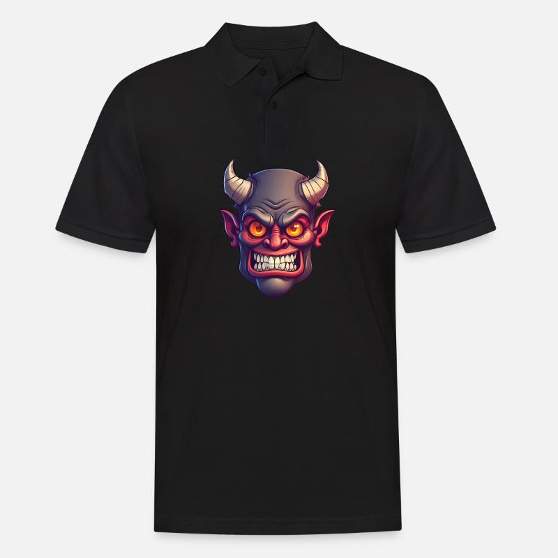 Halloween Demon Devil Head - Men's Polo Shirt - black